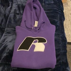 Comfy Purple Size M hoody with pull string in great shape. Unisex